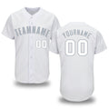 Custom White Gray Baseball Jersey