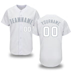 Custom White Gray Baseball Jersey