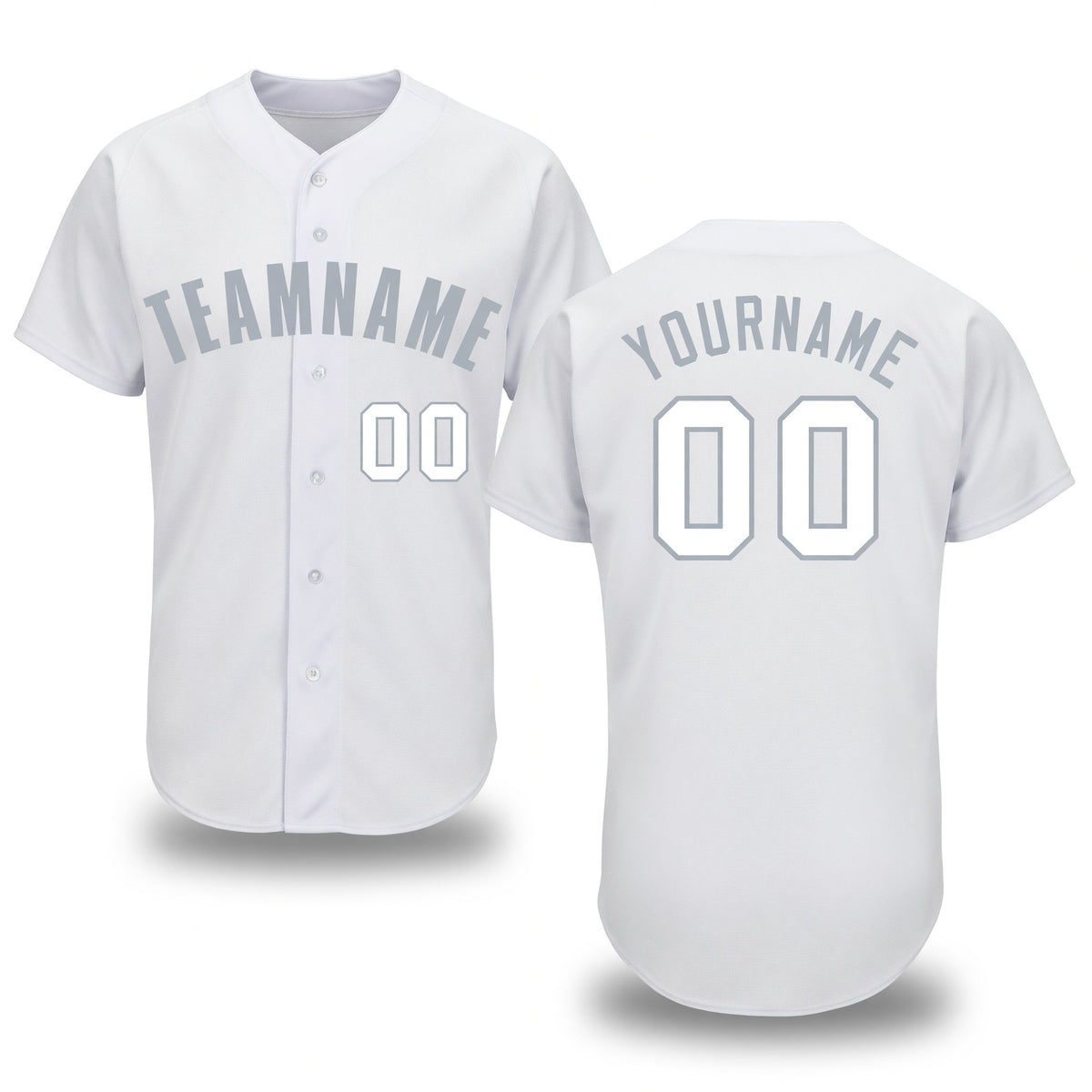 Custom White Gray Baseball Jersey