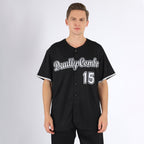 Custom Black White-Gray Baseball Jersey photo 2