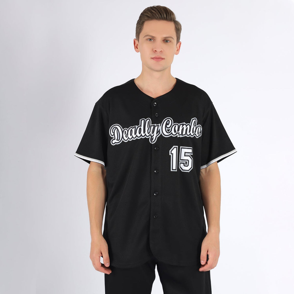 Custom Black White-Gray Baseball Jersey photo 2
