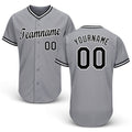 Custom Gray Black-White Baseball Jersey