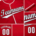 Custom Red White-Black Baseball Jersey detail