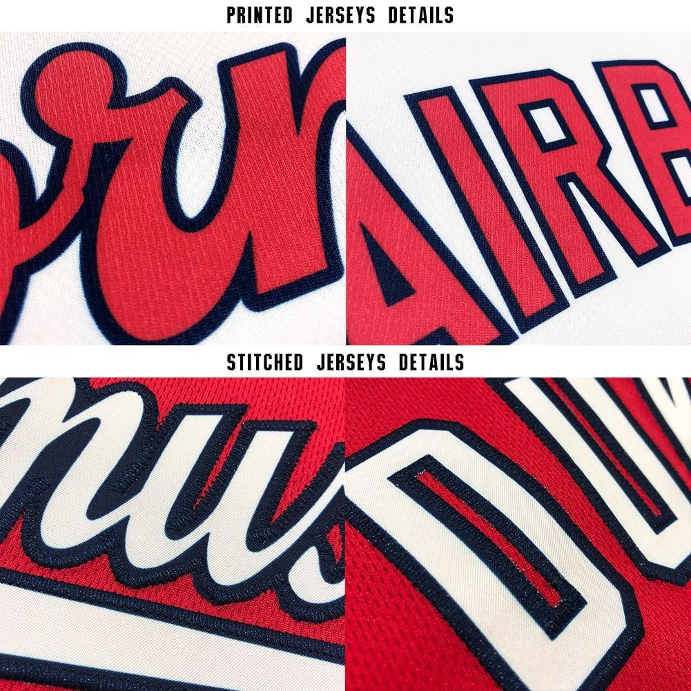 Custom Red White-Black Baseball Jersey photo 6