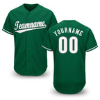 Custom Kelly Green White-Gray Baseball Jersey