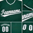 Custom Kelly Green White-Gray Baseball Jersey detail