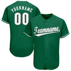 Custom Kelly Green White-Gray Baseball Jersey photo 1