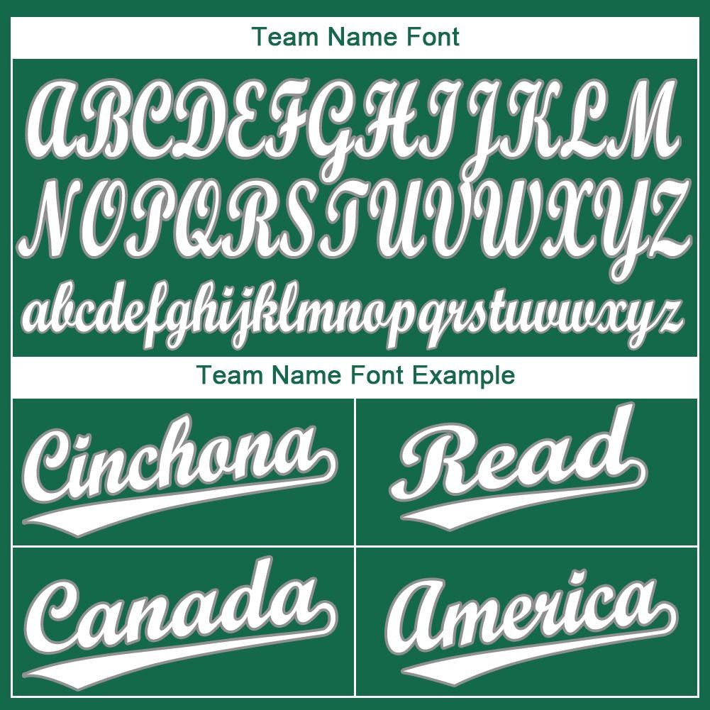 Custom Kelly Green White-Gray Baseball Jersey photo 4