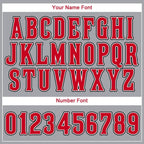 Custom Gray Red-White Baseball Jersey photo 1