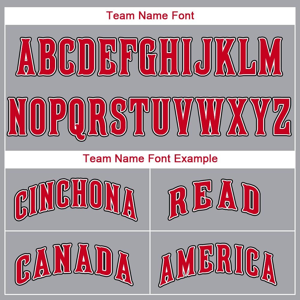 Custom Gray Red-White Baseball Jersey photo 2