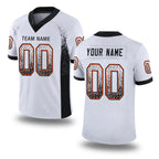 Custom White Black-Orange Drift Fashion Football Jersey