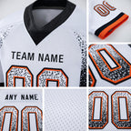 Custom White Black-Orange Drift Fashion Football Jersey detail