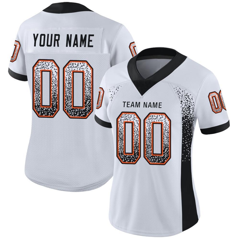 custom white black orange mesh drift fashion football jersey cincinnatig0103