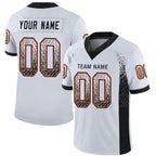 Custom White Black-Orange Drift Fashion Football Jersey photo 1