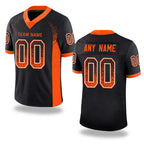 Custom Black Orange-White Drift Fashion Football Jersey