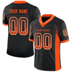 Custom Black Orange-White Drift Fashion Football Jersey photo 1