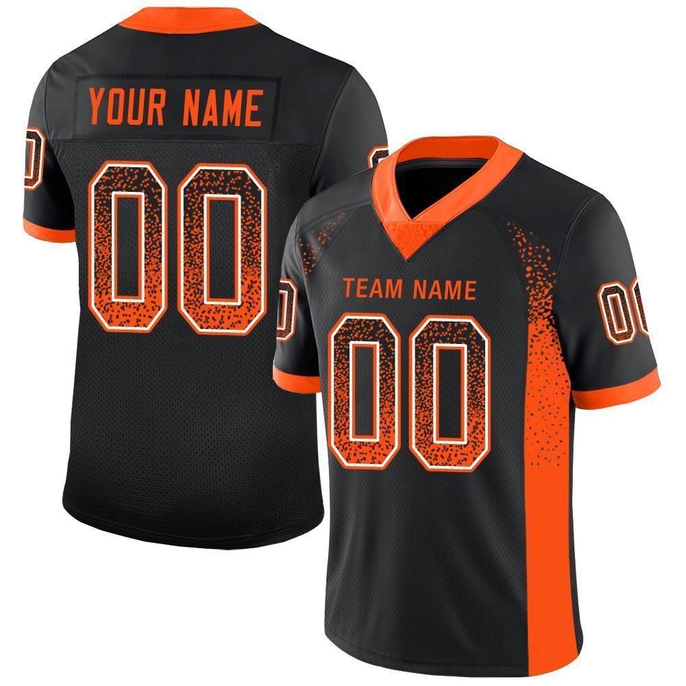 Custom Black Orange-White Drift Fashion Football Jersey photo 1