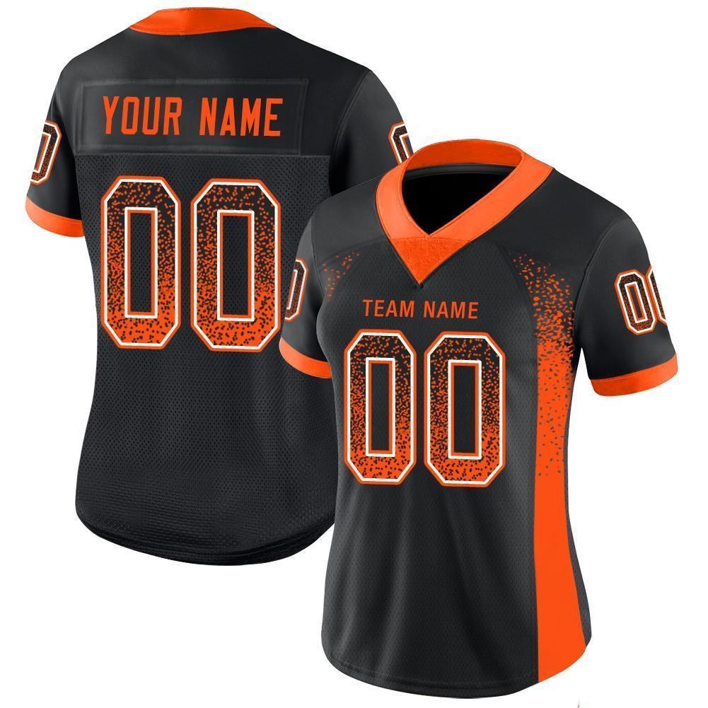 Custom Black Orange-White Drift Fashion Football Jersey photo 2