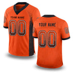 Custom Orange Black-White Drift Fashion Football Jersey