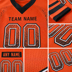 Custom Orange Black-White Drift Fashion Football Jersey detail
