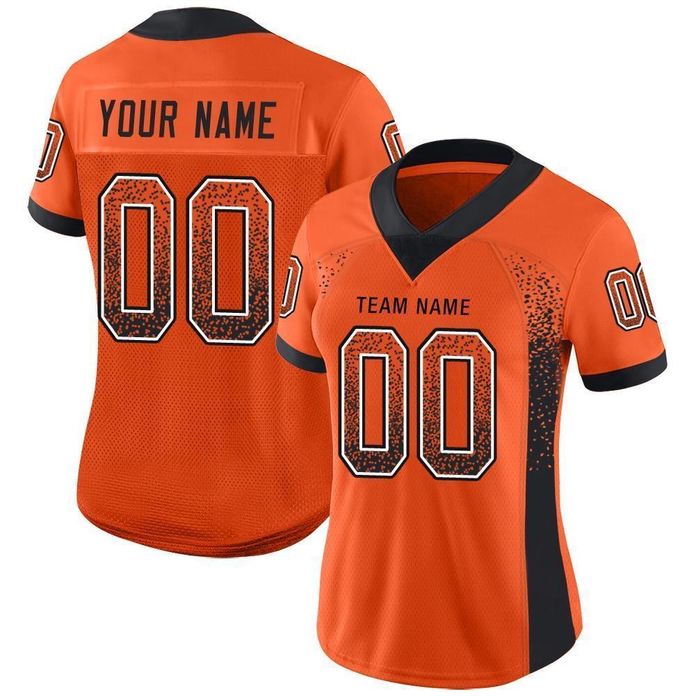 Custom Orange Black-White Drift Fashion Football Jersey photo 2