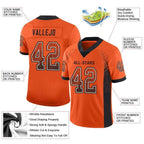 Custom Orange Black-White Drift Fashion Football Jersey photo 3