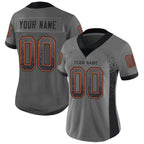 Custom Gray Black-Orange Drift Fashion Football Jersey photo 2