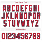 Custom White Red-Navy Baseball Jersey photo 3