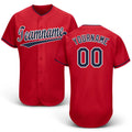 Custom Red Navy-White Baseball Jersey