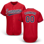 Custom Red Navy-White Baseball Jersey