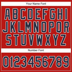 Custom Red Navy-White Baseball Jersey photo 3