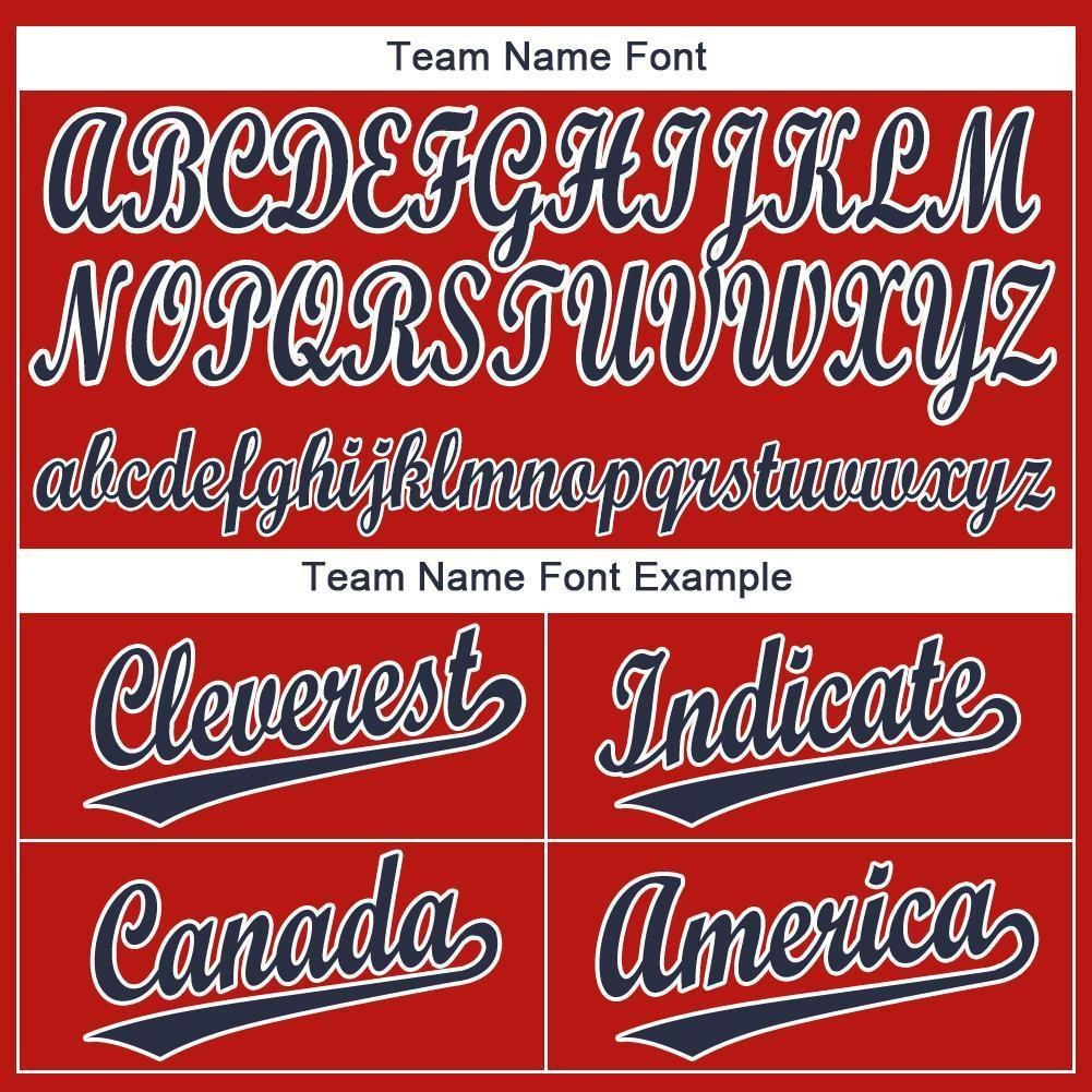 Custom Red Navy-White Baseball Jersey photo 4
