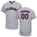 Custom Gray Navy-Red Baseball Jersey