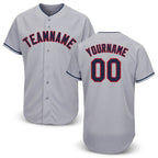 Custom Gray Navy-Red Baseball Jersey