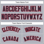 Custom Gray Navy-Red Baseball Jersey photo 4