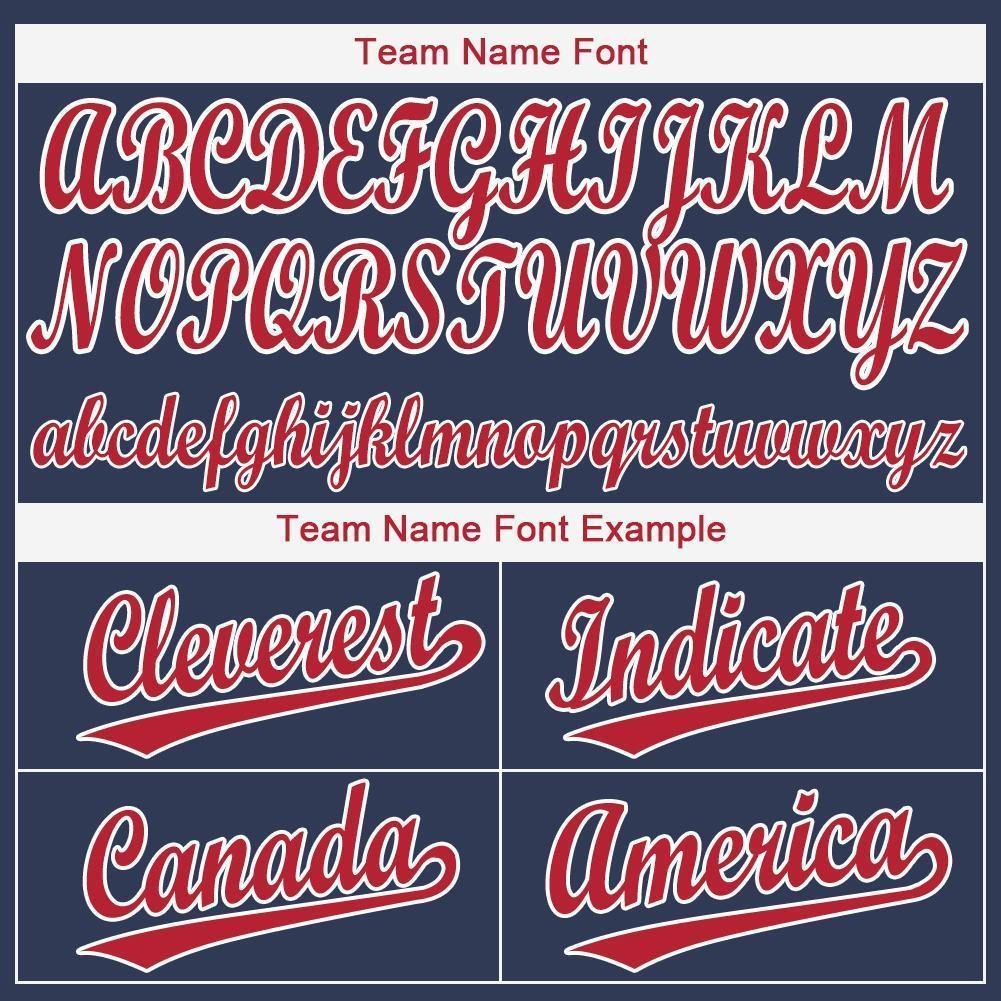 Custom Navy Red-White Baseball Jersey photo 5