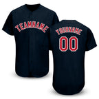 Custom Navy Red-White Baseball Jersey