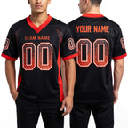 Custom Brown Orange-White Drift Fashion Football Jersey worn front and back