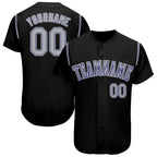 Custom Black Gray-Purple Baseball Jersey photo 1