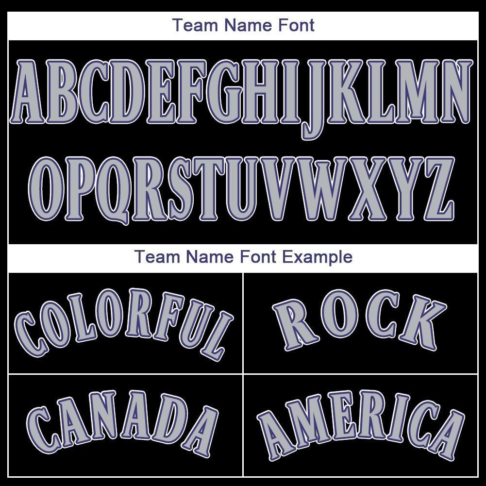 Custom Black Gray-Purple Baseball Jersey photo 4