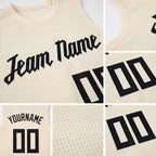 Custom Cream Black Round Neck Basketball Jersey detail