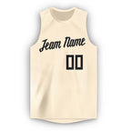 Custom Cream Black Round Neck Basketball Jersey photo 5
