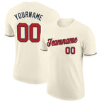 Custom Cream Red-Navy Performance T-Shirt photo 1