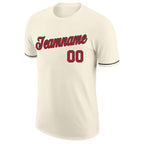 Custom Cream Red-Navy Performance T-Shirt photo 4