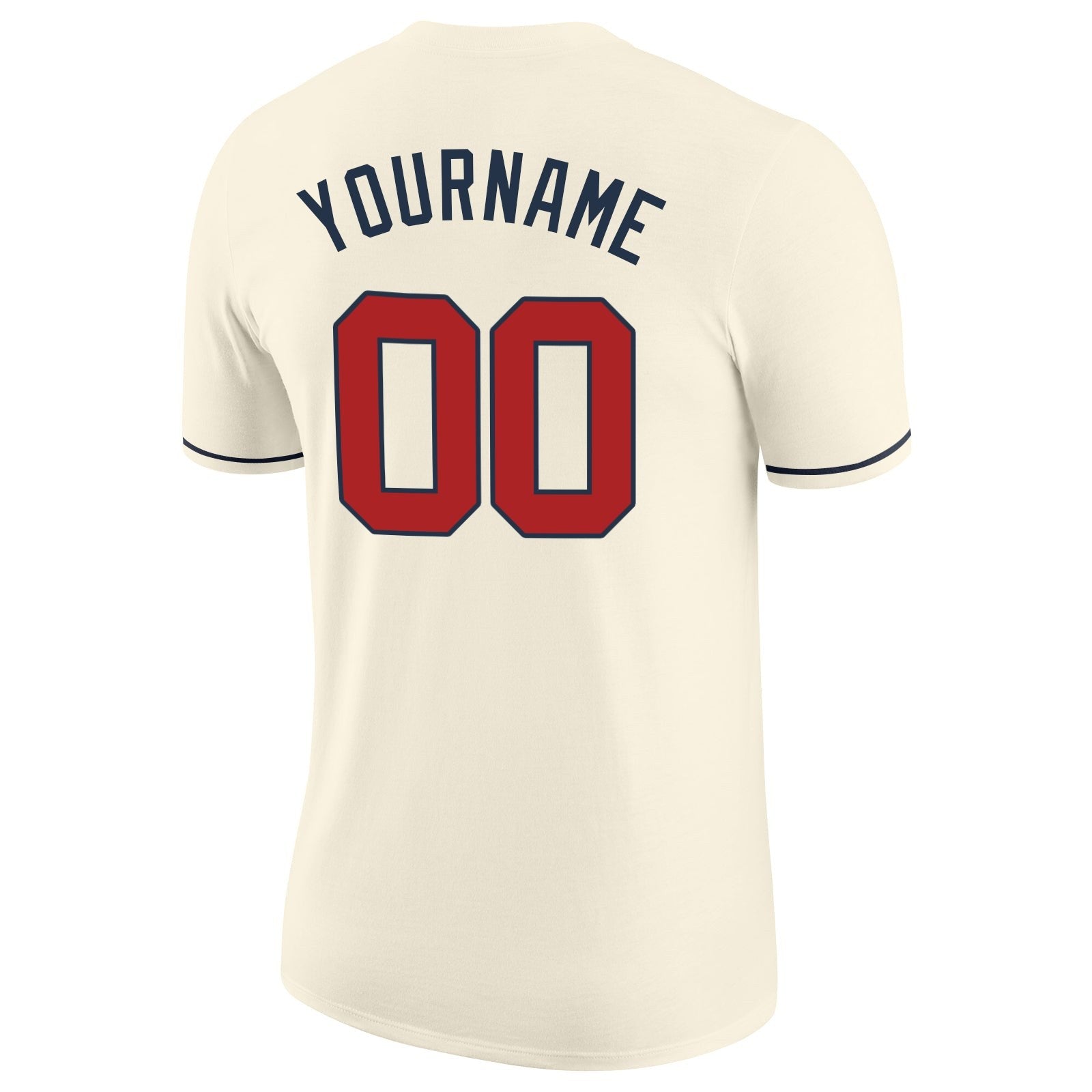 Custom Cream Red-Navy Performance T-Shirt photo 5