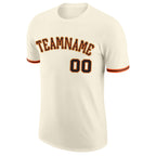 Custom Cream Black-Orange Performance T-Shirt photo 4
