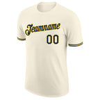 Custom Cream Navy-Gold Performance T-Shirt photo 4