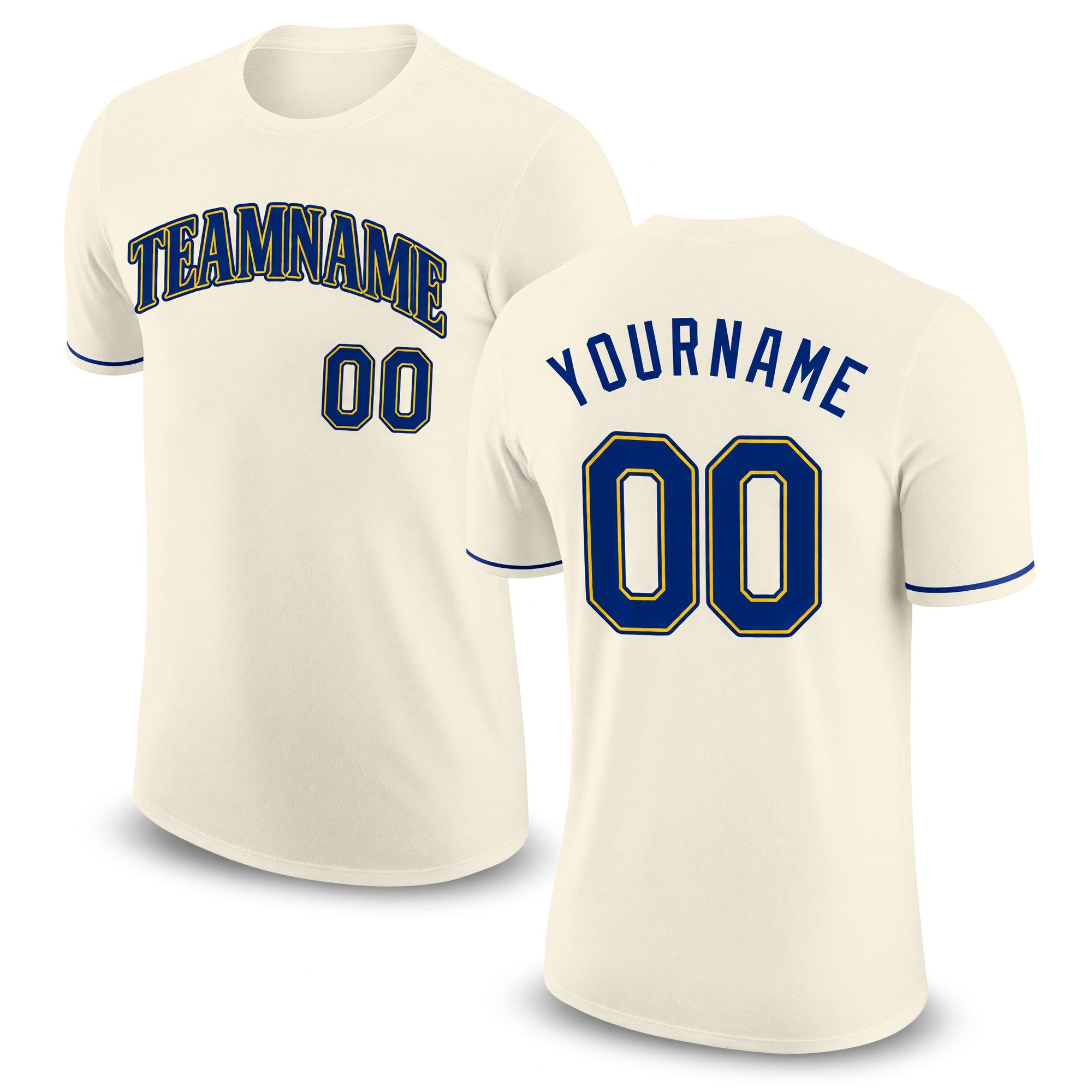 Custom Cream Royal-Gold Performance T-Shirt