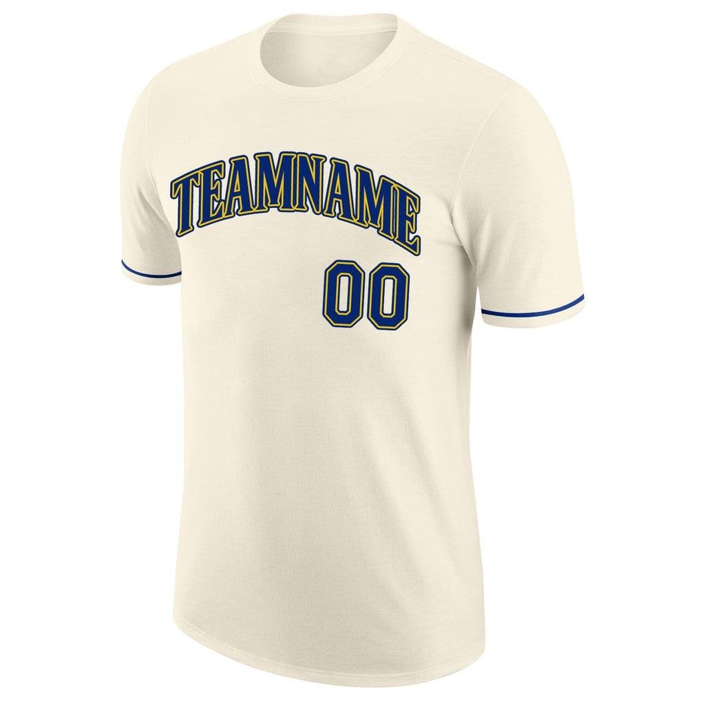 Custom Cream Royal-Gold Performance T-Shirt photo 4