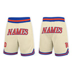 Custom Cream Orange-Royal Authentic Throwback Basketball Shorts